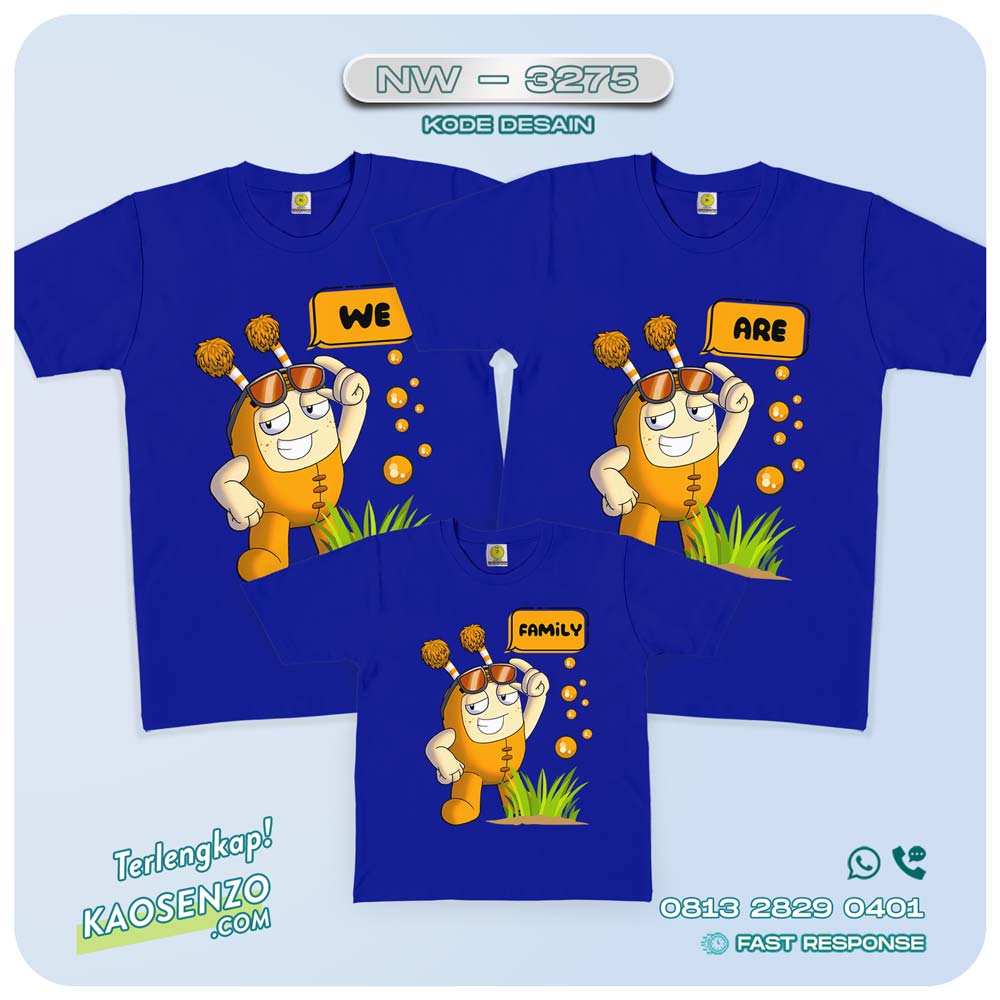 Baju Kaos Couple Keluarga Oddobods | Kaos Family Custom | Kaos Oddobods - NW 3275