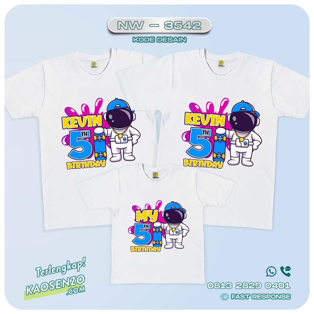 Baju Kaos Couple Keluarga Astronot | Kaos Family Custom | Kaos Astronot - NW 3542