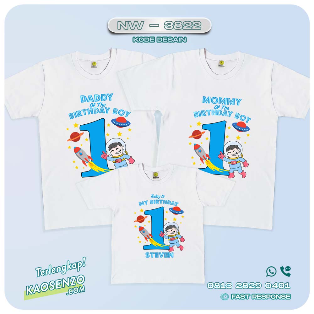 Baju Kaos Couple Keluarga Astronot | Kaos Family Custom | Kaos Astronot - NW 3822