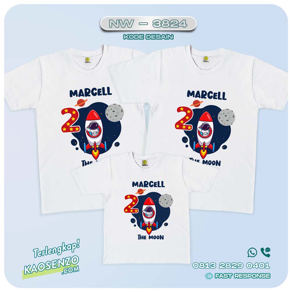 Baju Kaos Couple Keluarga Astronot | Kaos Family Custom | Kaos Astronot - NW 3824