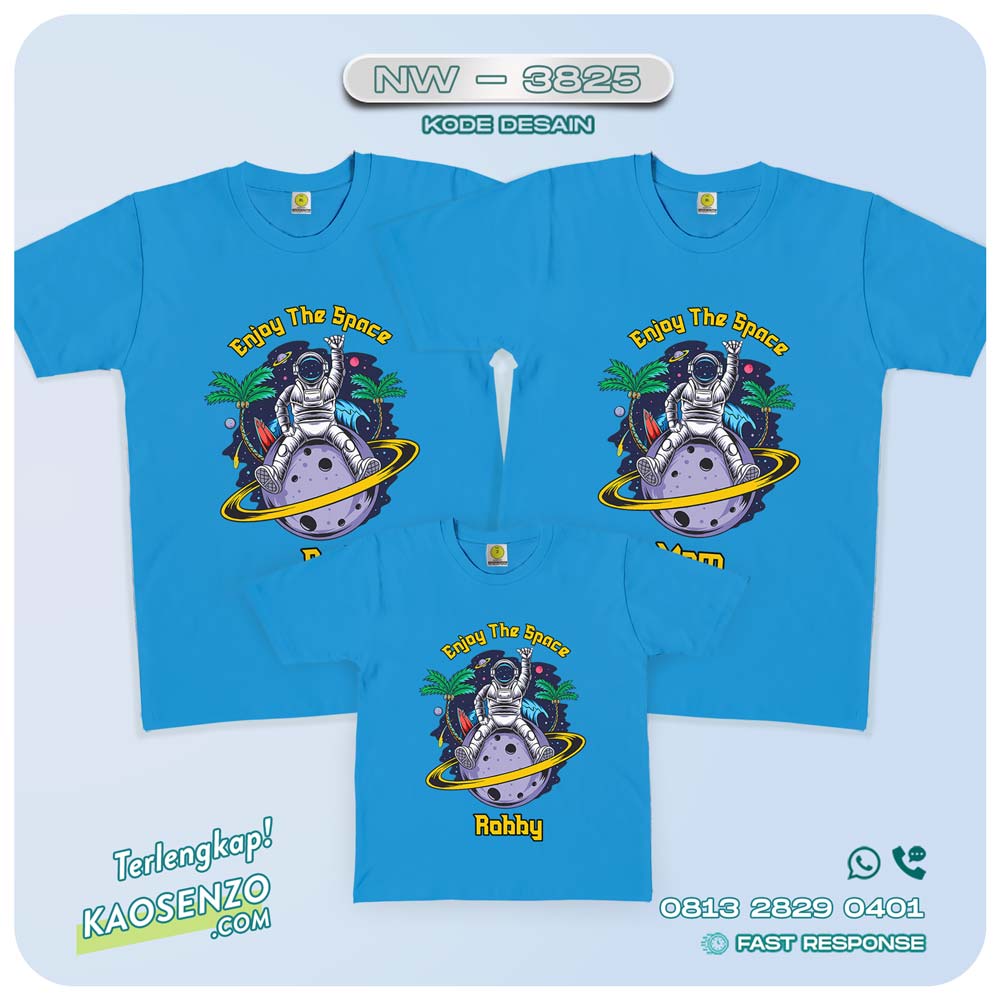 Baju Kaos Couple Keluarga Astronot | Kaos Family Custom | Kaos Astronot - NW 3825