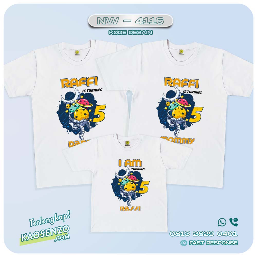 Baju Kaos Couple Keluarga Astronot | Kaos Family Custom | Kaos Astronot - NW 4116