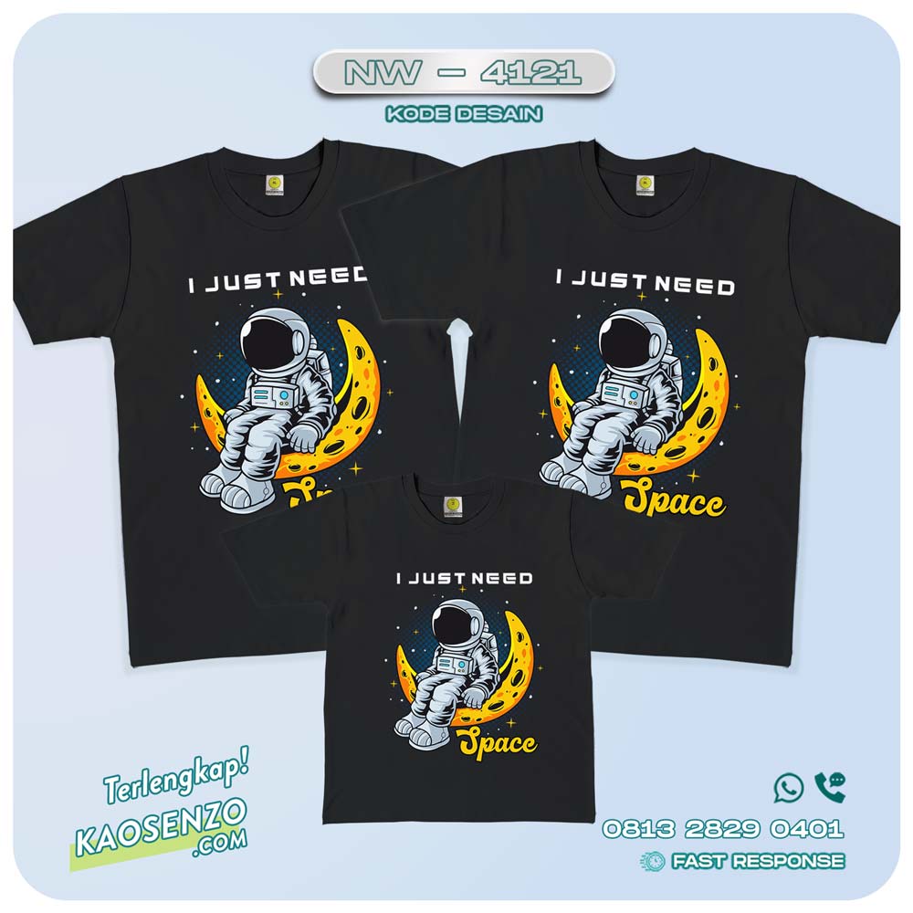 Baju Kaos Couple Keluarga Astronot | Kaos Family Custom | Kaos Astronot - NW 4121