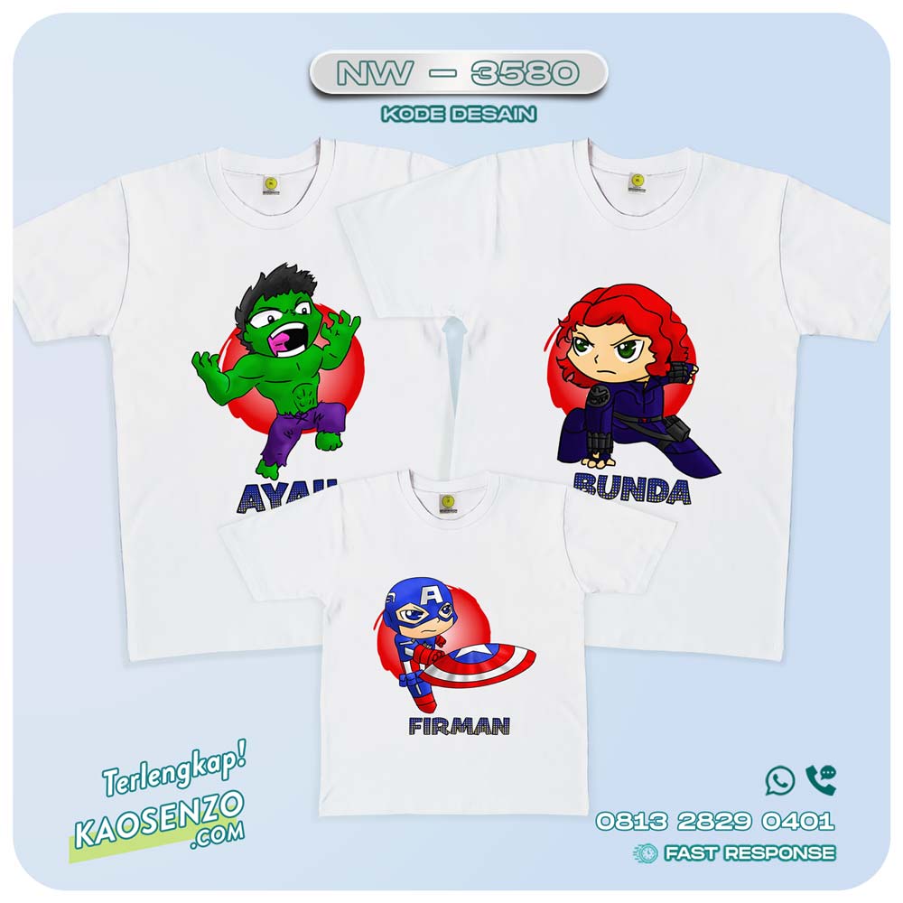 Baju Kaos Couple Keluarga Avengers | Kaos Ultah Anak | Kaos Avengers - NW 3580