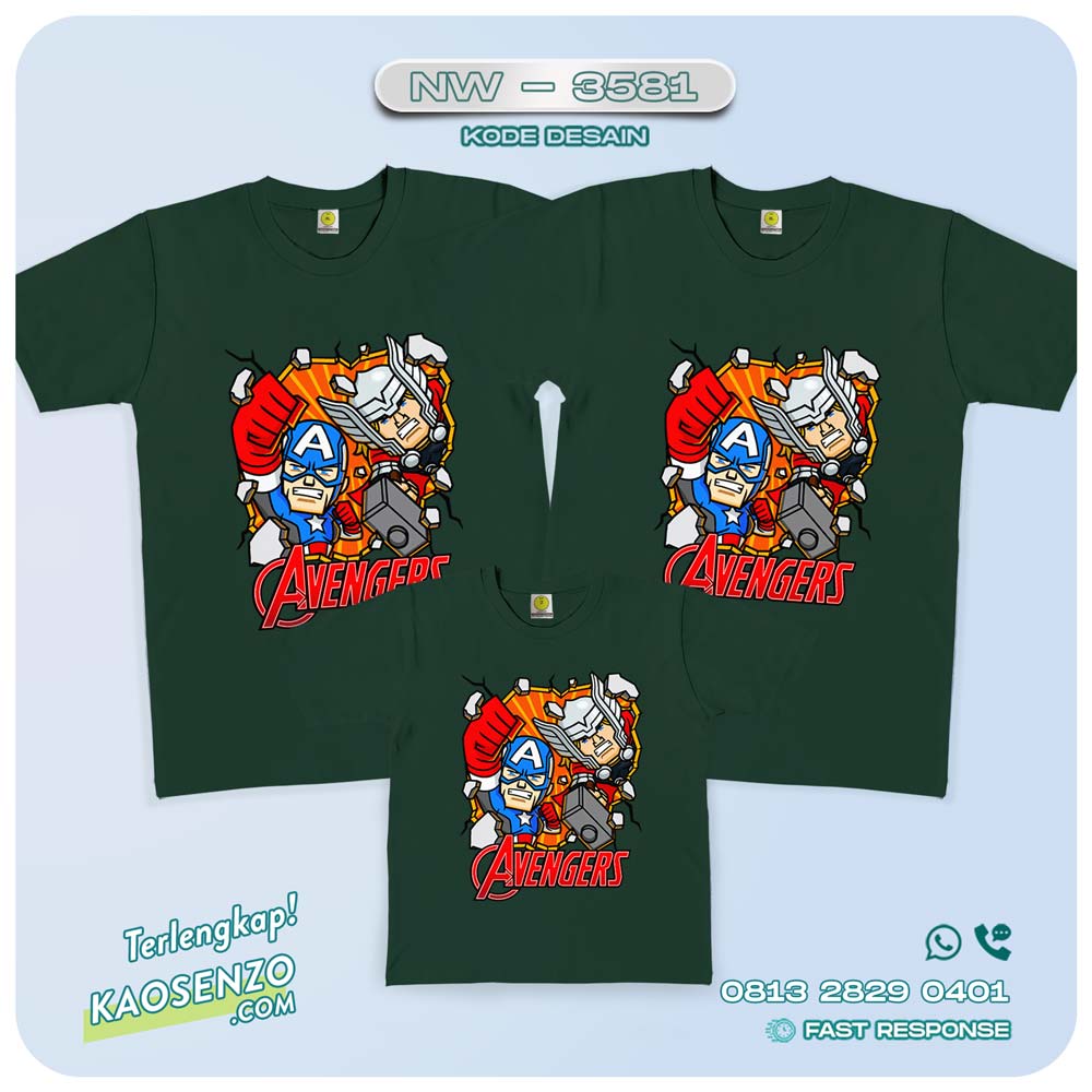 Kaos Couple Keluarga Avengers | Kaos Ulang Tahun Anak | Kaos Avengers - NW 3581