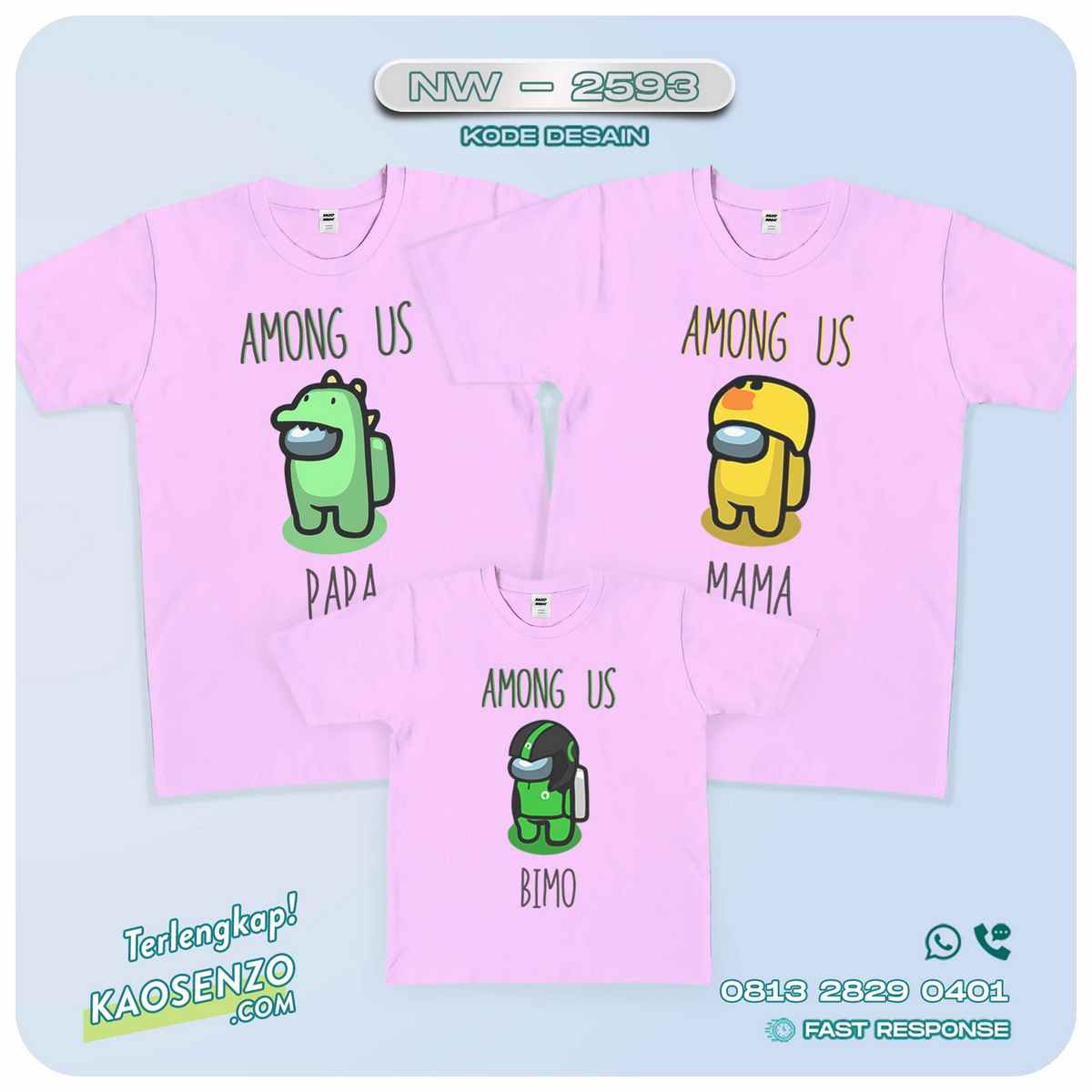 Baju Kaos Couple Keluarga | Kaos Ulang Tahun Anak | Kaos Among Us NW - 2593