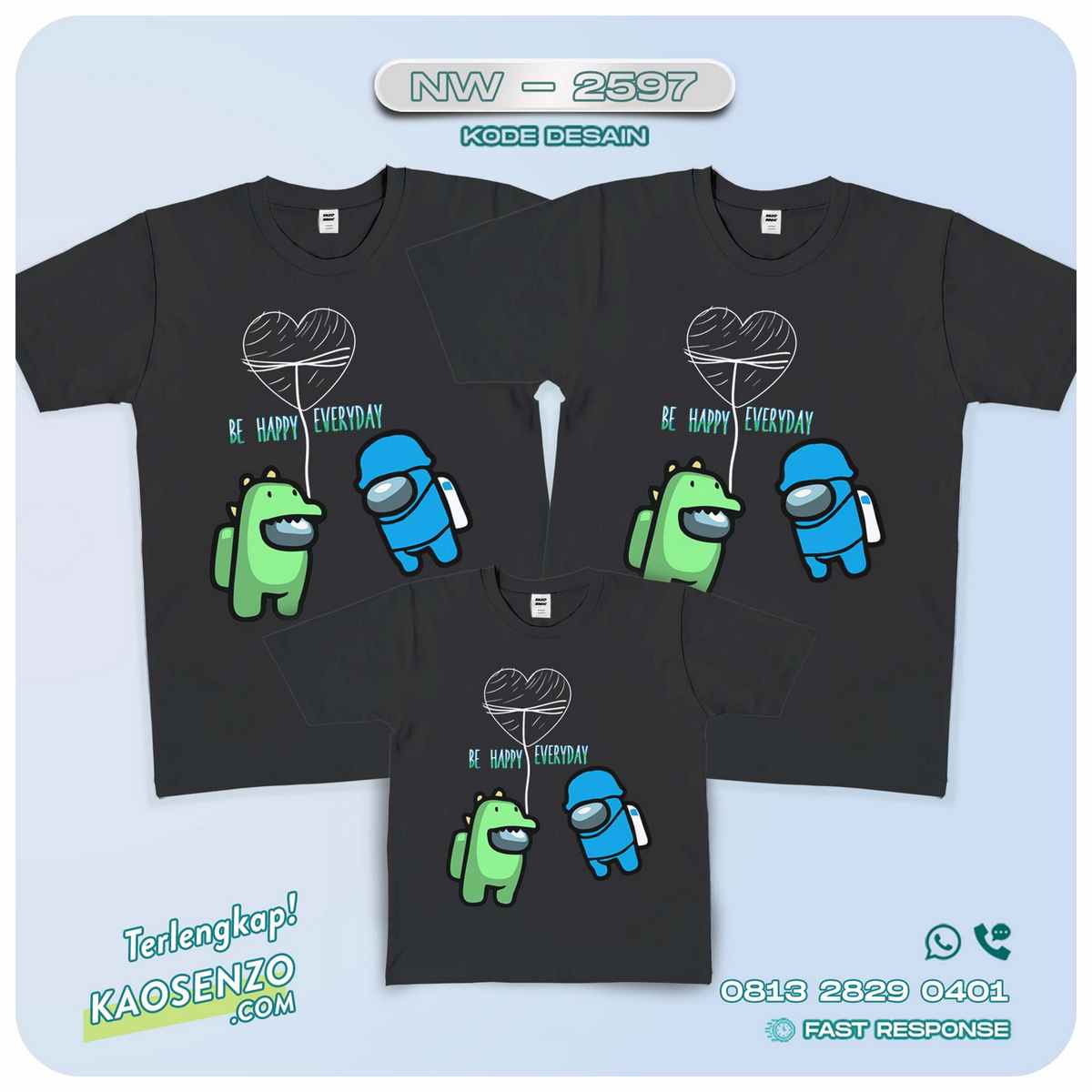 Baju Kaos Couple Keluarga | Kaos Ulang Tahun Anak | Kaos Among Us NW - 2597