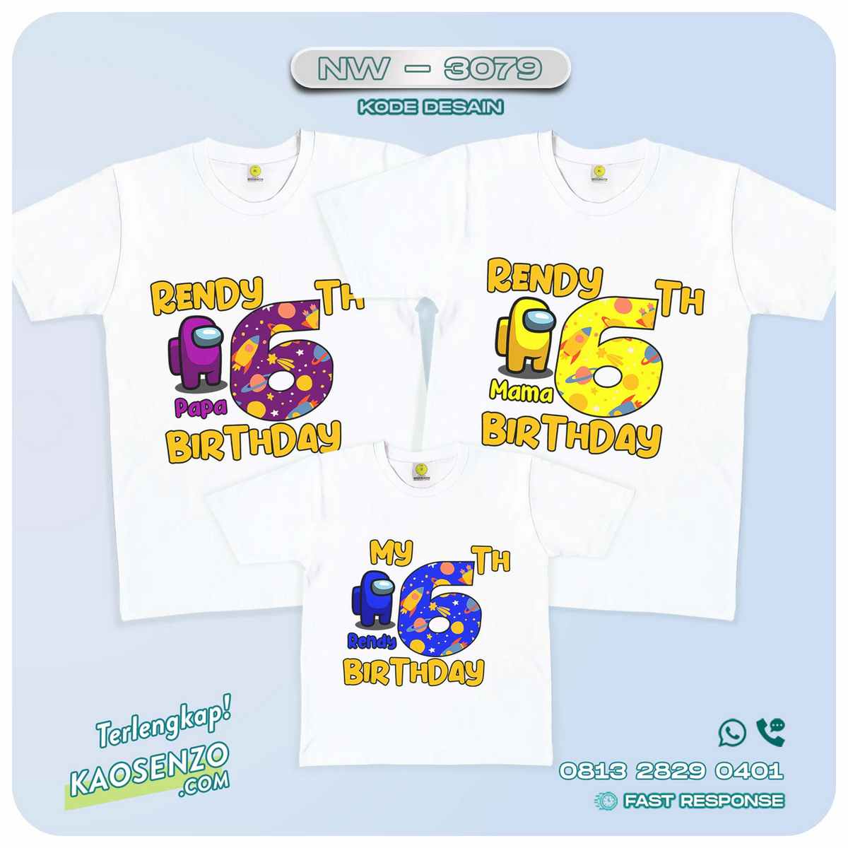 Baju Kaos Couple Keluarga Among Us | Kaos Family Custom | Kaos Among Us - NW 3079