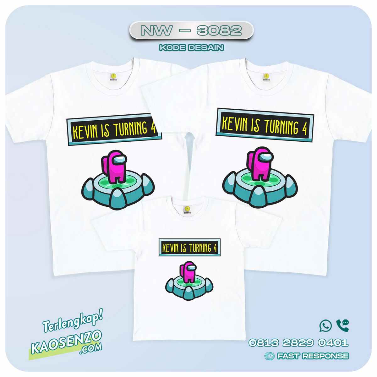 Baju Kaos Couple Keluarga Among Us | Kaos Family Custom | Kaos Among Us - NW 3082