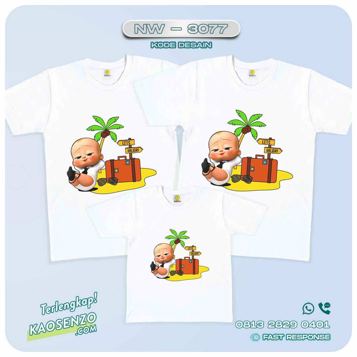 Baju Kaos Couple Keluarga Baby Boss | Kaos Family Custom | Kaos Baby Boss - NW 3077