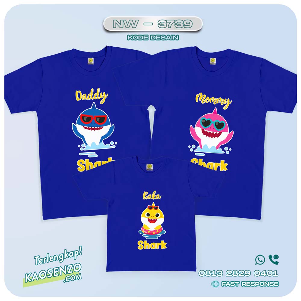 Kaos Couple Keluarga Baby Shark | Kaos Ulang Tahun Anak | Kaos Baby Shark - NW 3739