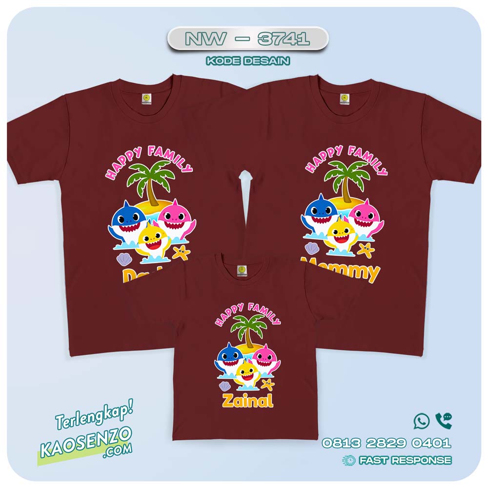 Kaos Couple Keluarga Baby Shark | Kaos Ulang Tahun Anak | Kaos Baby Shark - NW 3741