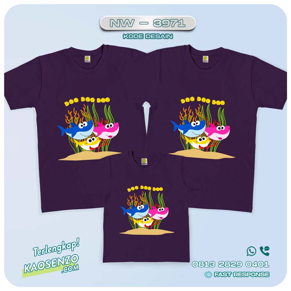 Kaos Couple Keluarga Baby Shark | Kaos Ulang Tahun Anak | Kaos Baby Shark - NW 3971