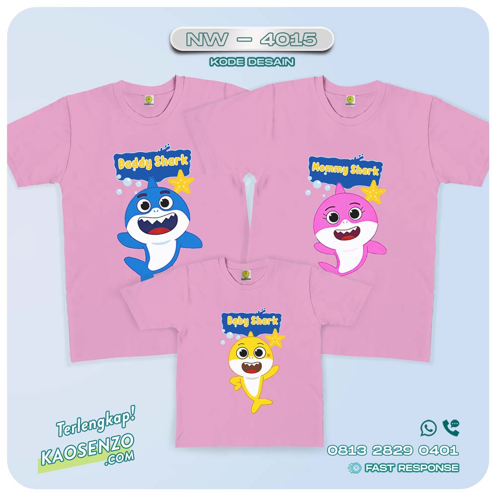 Kaos Couple Keluarga Baby Shark | Kaos Ulang Tahun Anak | Kaos Baby Shark - NW 4015