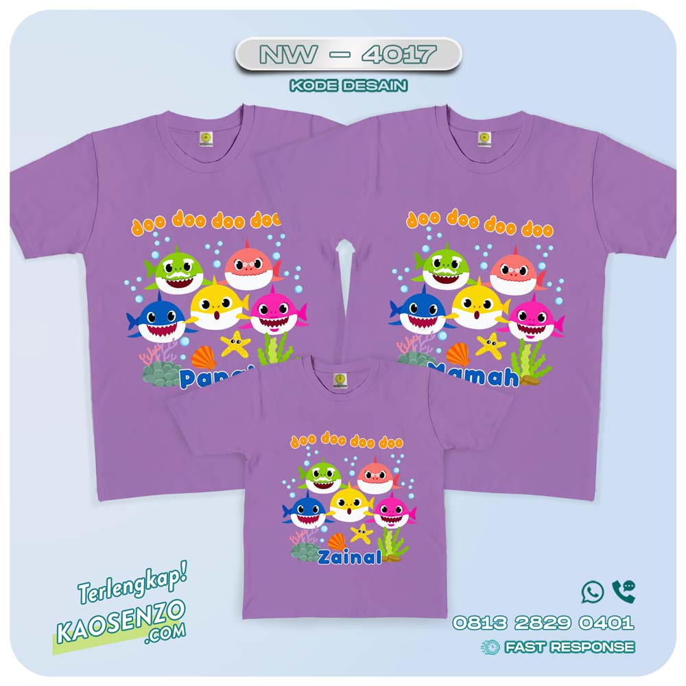 Kaos Couple Keluarga Baby Shark | Kaos Ulang Tahun Anak | Kaos Baby Shark - NW 4017