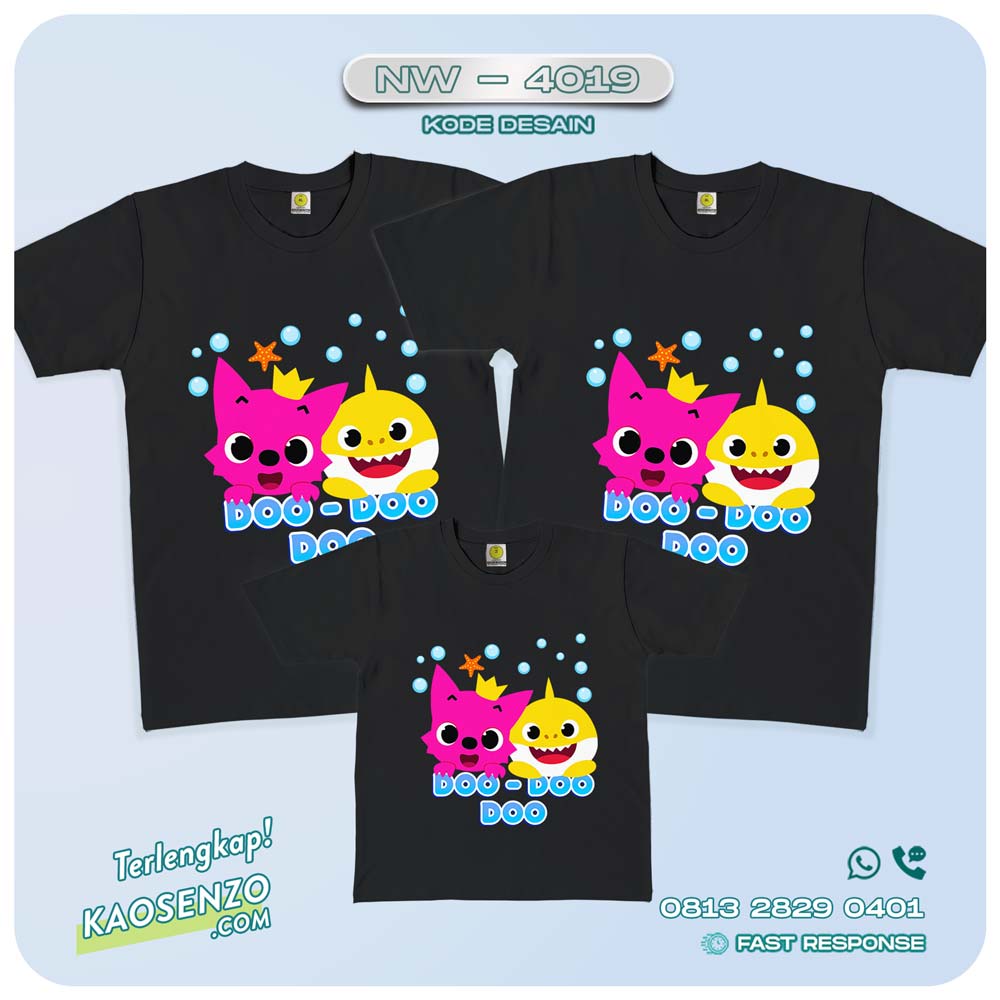 Kaos Couple Keluarga Baby Shark | Kaos Ulang Tahun Anak | Kaos Baby Shark - NW 4019