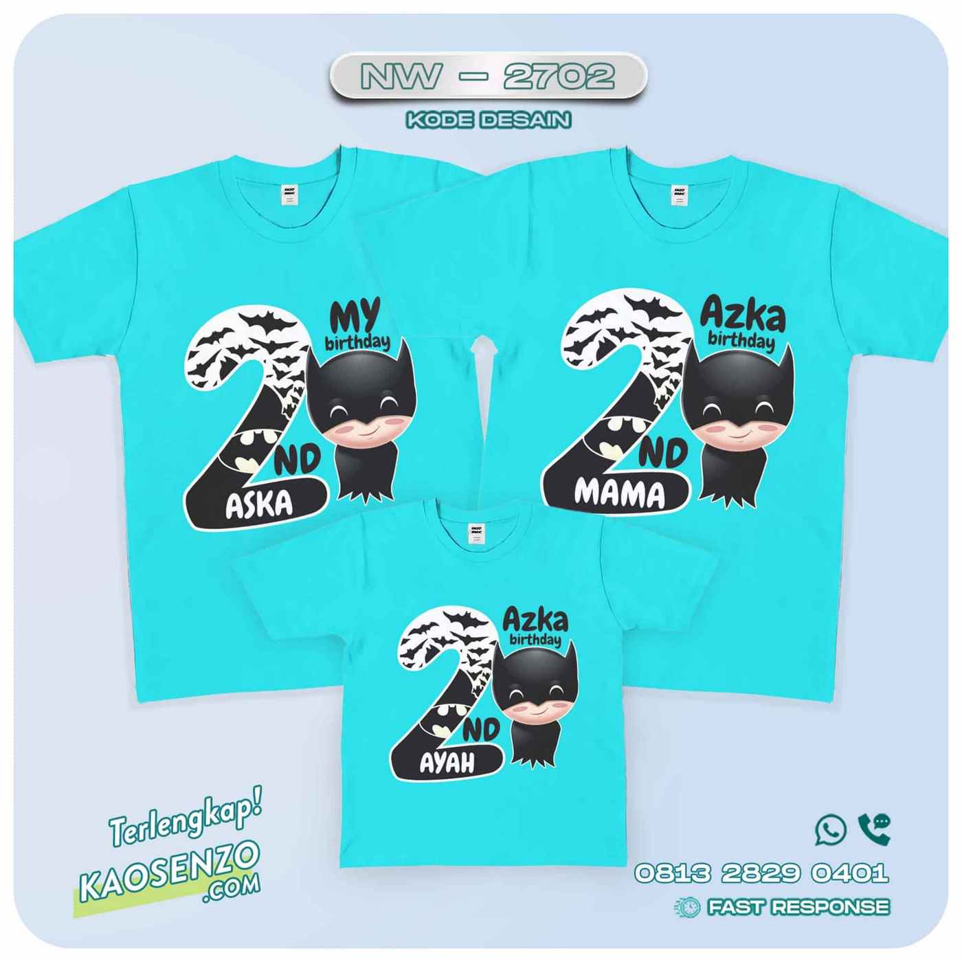 Kaos Couple Keluarga Batman | Kaos Ulang Tahun Anak | Kaos Batman - NW 2702