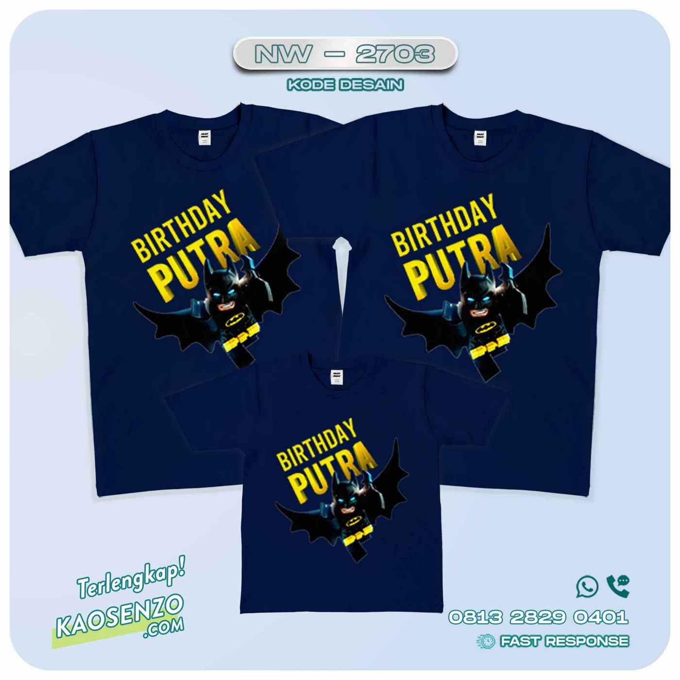 Kaos Couple Keluarga Batman | Kaos Ulang Tahun Anak | Kaos Batman - NW 2703