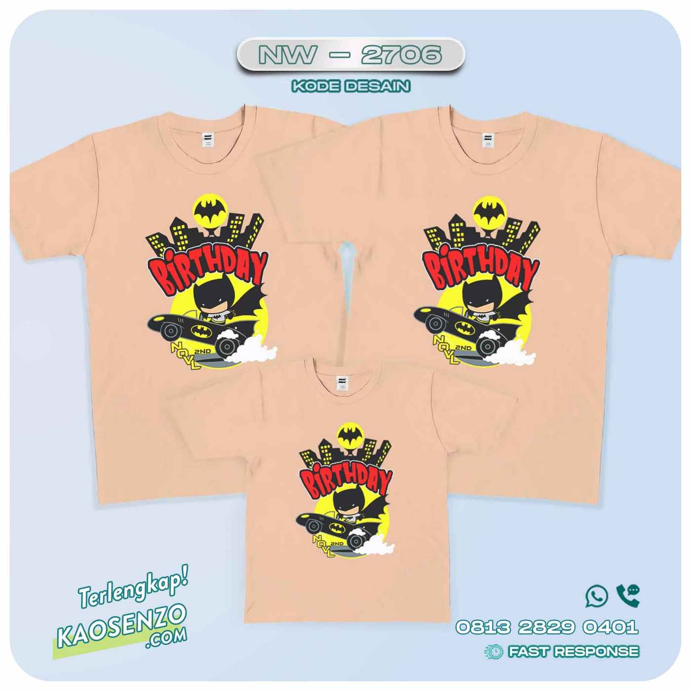 Kaos Couple Keluarga Batman | Kaos Ulang Tahun Anak | Kaos Batman - NW 2706