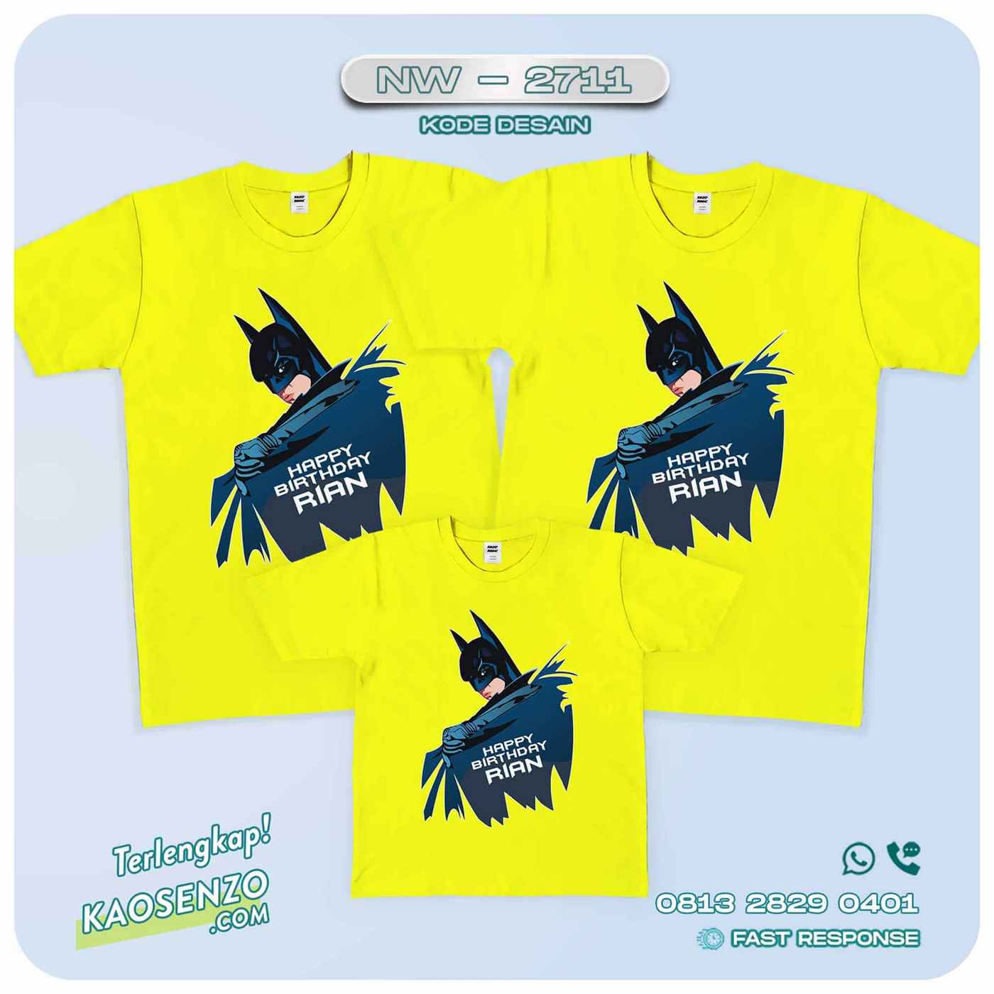 Kaos Couple Keluarga Batman | Kaos Ulang Tahun Anak | Kaos Batman - NW 2711