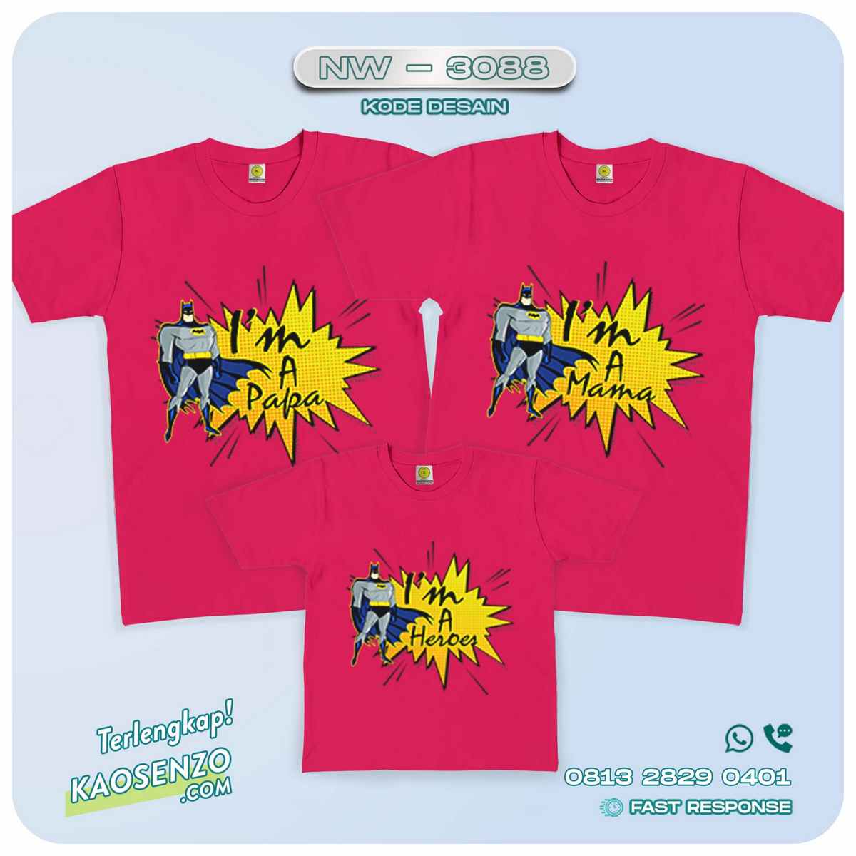 Kaos Couple Keluarga Batman | Kaos Ulang Tahun Anak | Kaos Batman - NW 3088