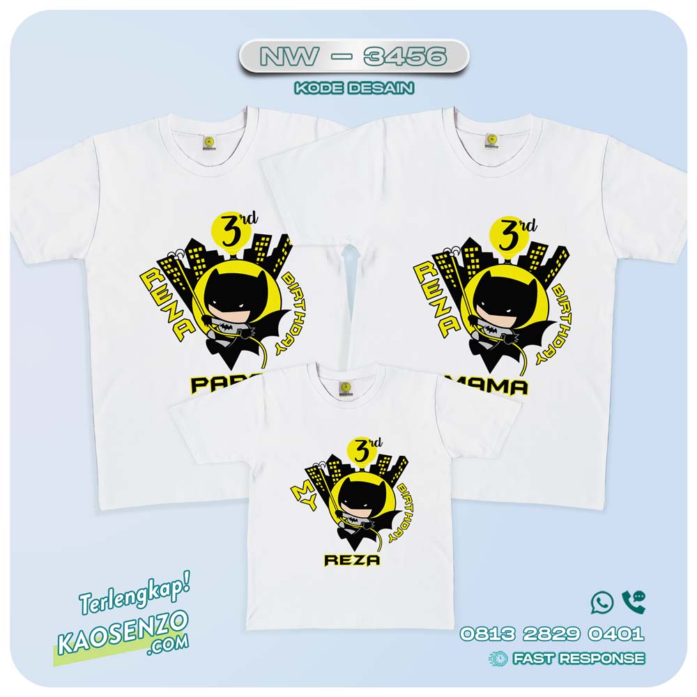 Baju Kaos Couple Keluarga Batman | Kaos Ultah Anak | Kaos Batman - NW 3456