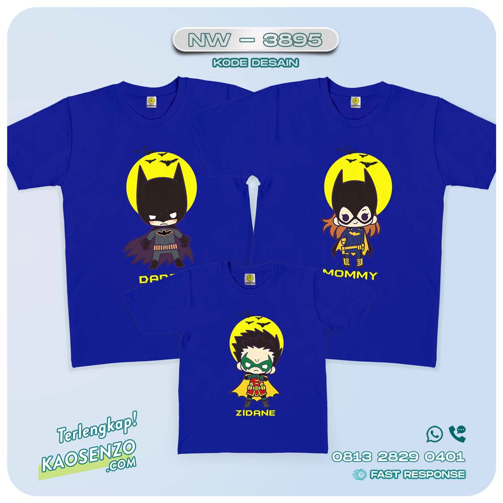 Baju Kaos Couple Keluarga Batman | Kaos Ulang Tahun Anak | Kaos Batman - NW 3895