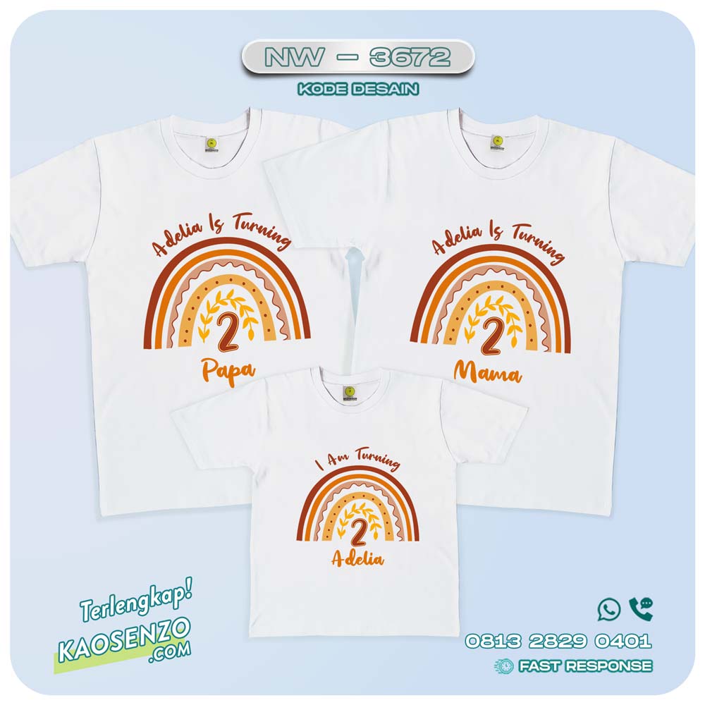 Baju Kaos Couple Keluarga Boho Rainbow | Kaos Family Custom | Kaos Boho Rainbow - NW 3672