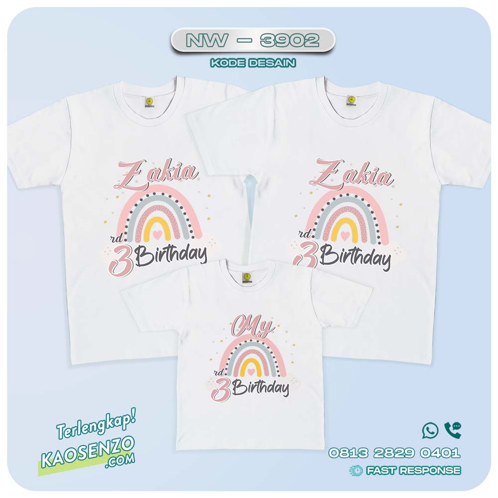 Baju Kaos Couple Keluarga Boho Rainbow | Kaos Family Custom | Kaos Boho Rainbow - NW 3902