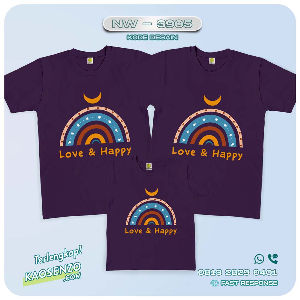 Baju Kaos Couple Keluarga Boho Rainbow | Kaos Family Custom | Kaos Boho Rainbow - NW 3905