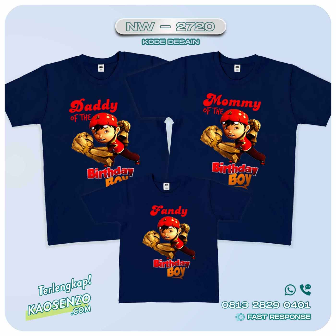 Baju Kaos Couple Keluarga | Kaos Family Custom Boboiboy - NW 2720