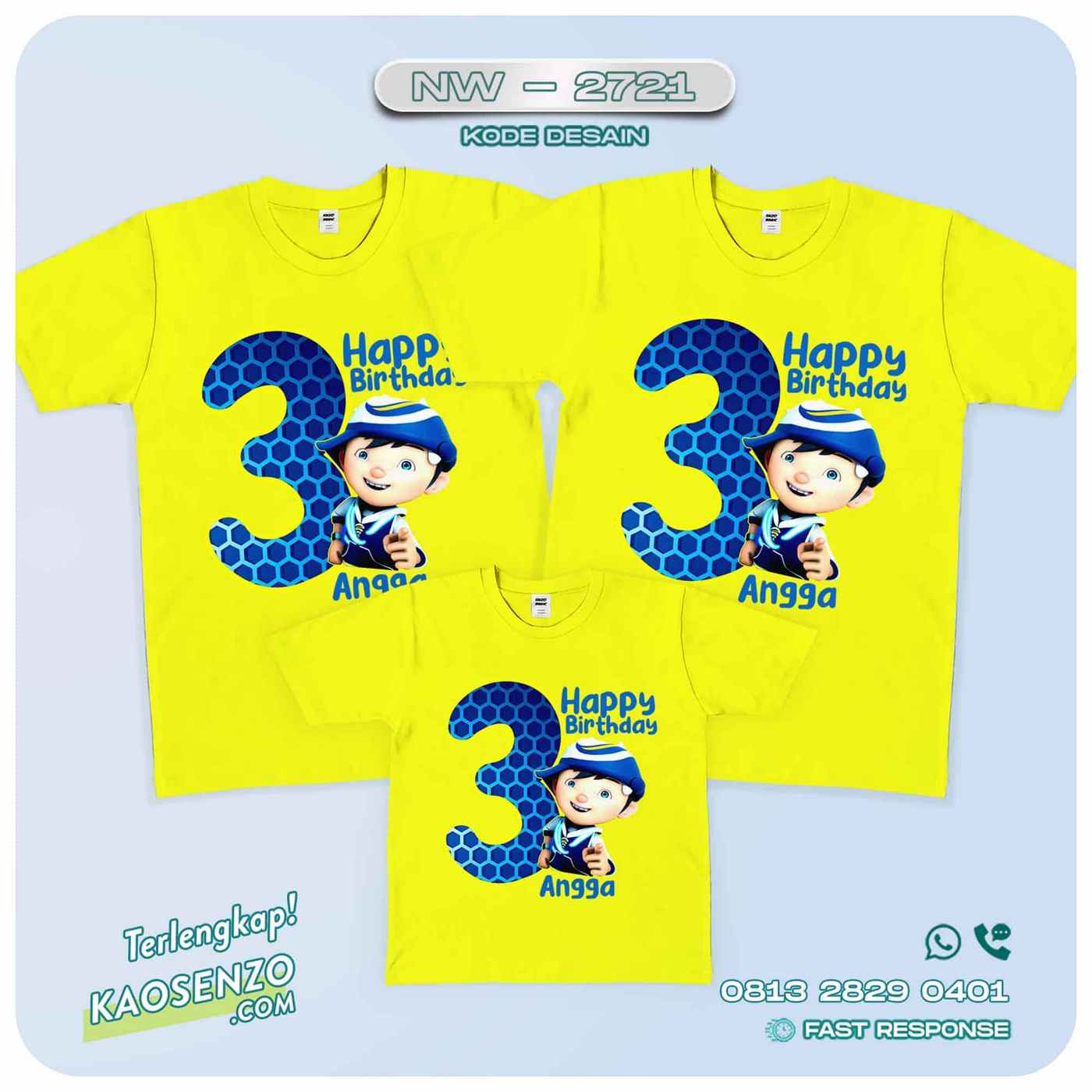 Baju Kaos Couple Keluarga | Kaos Family Custom Boboiboy - NW 2721