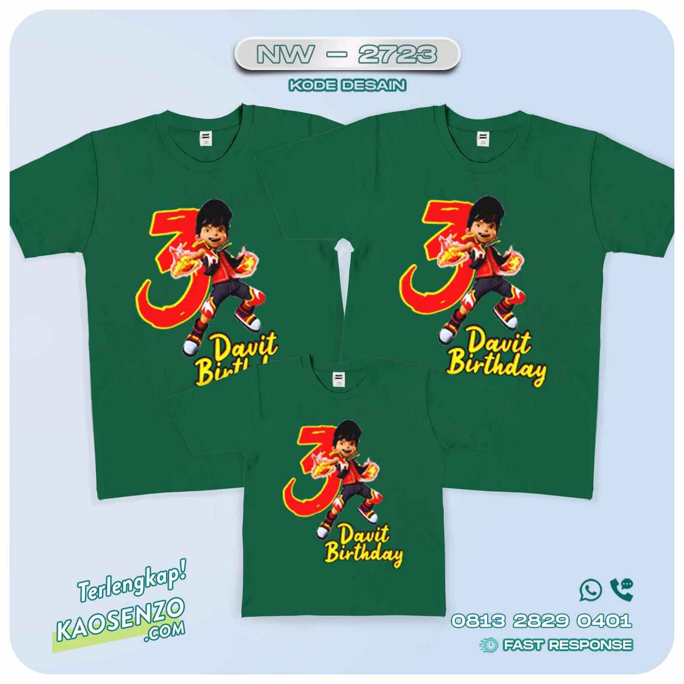 Baju Kaos Couple Keluarga | Kaos Family Custom Boboiboy - NW 2723