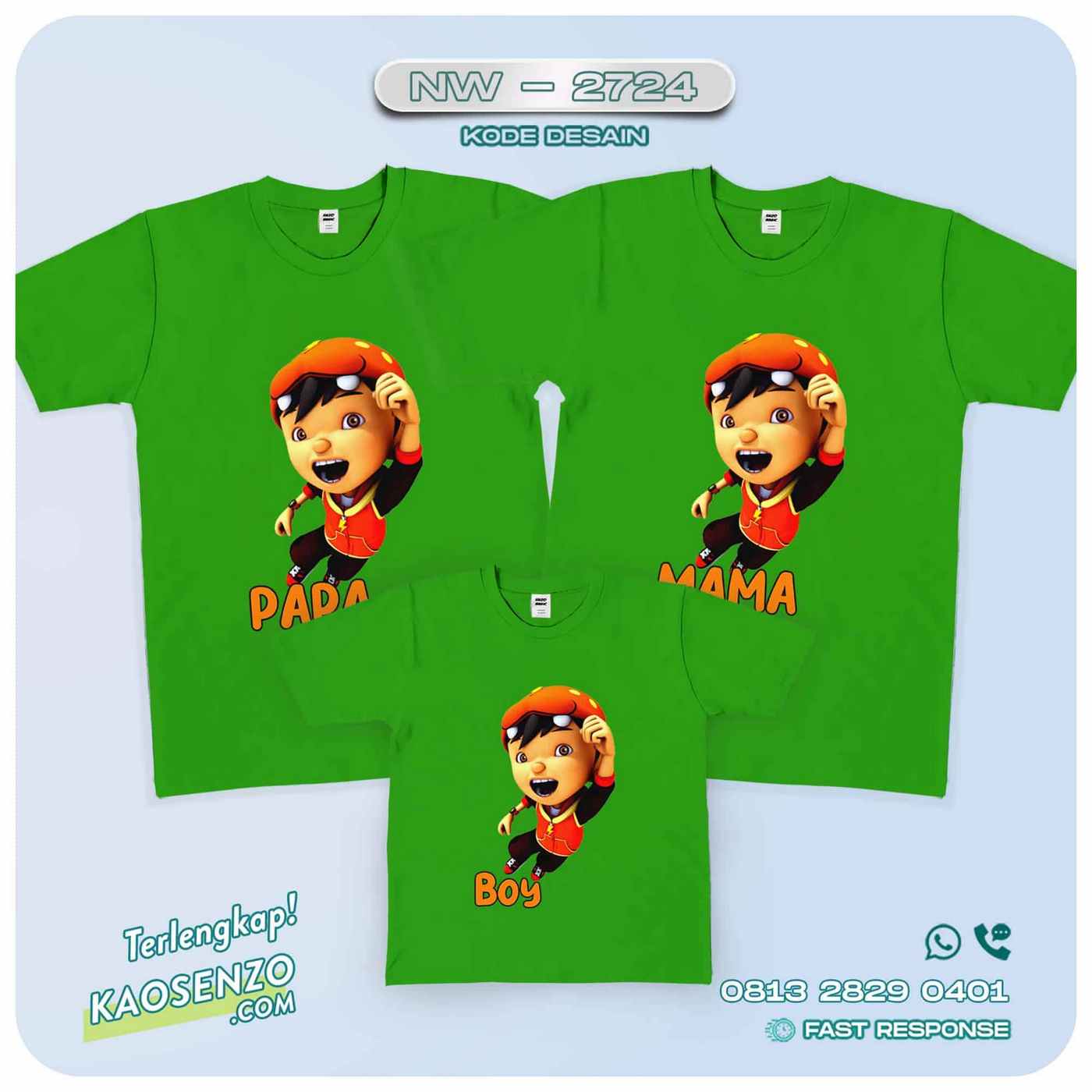 Baju Kaos Couple Keluarga | Kaos Family Custom Boboiboy - NW 2724