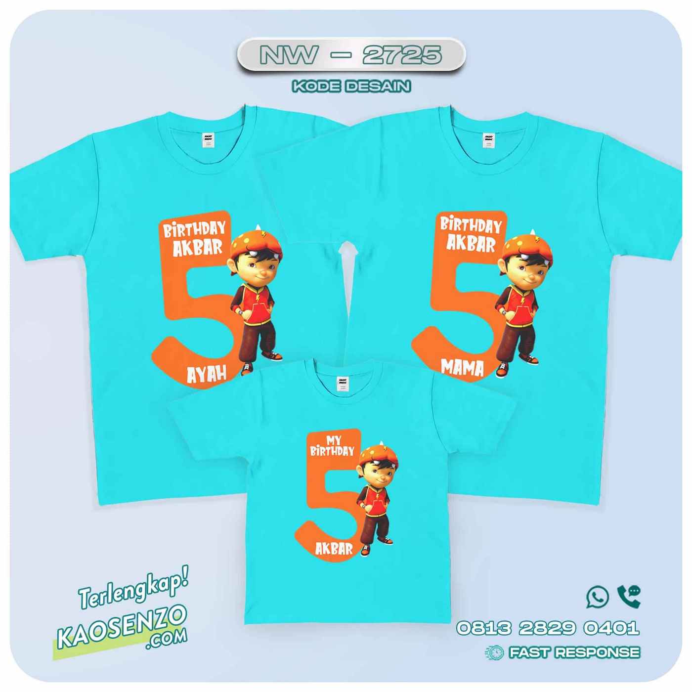 Baju Kaos Couple Keluarga | Kaos Family Custom Boboiboy - NW 2725