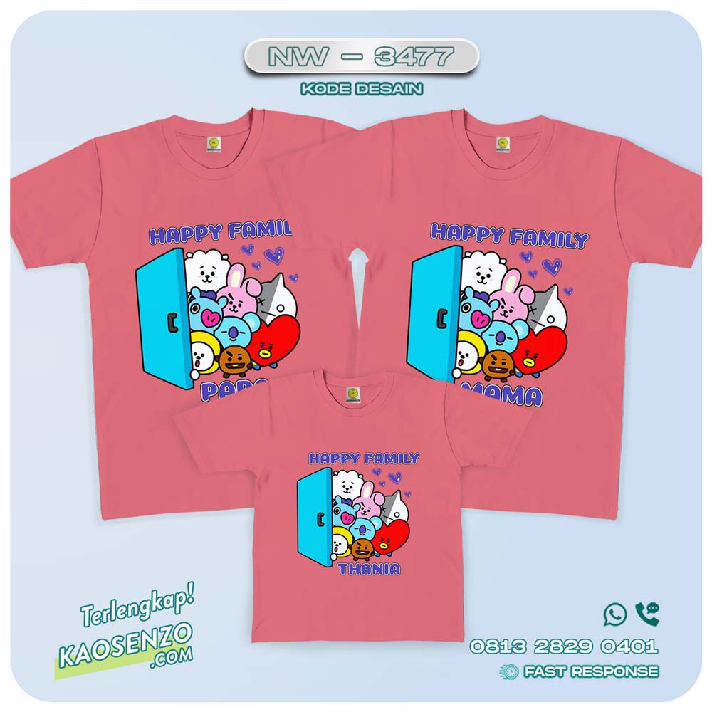 Kaos Couple Keluarga BT21 | Kaos Ulang Tahun Anak | Kaos BT21 - NW 3477