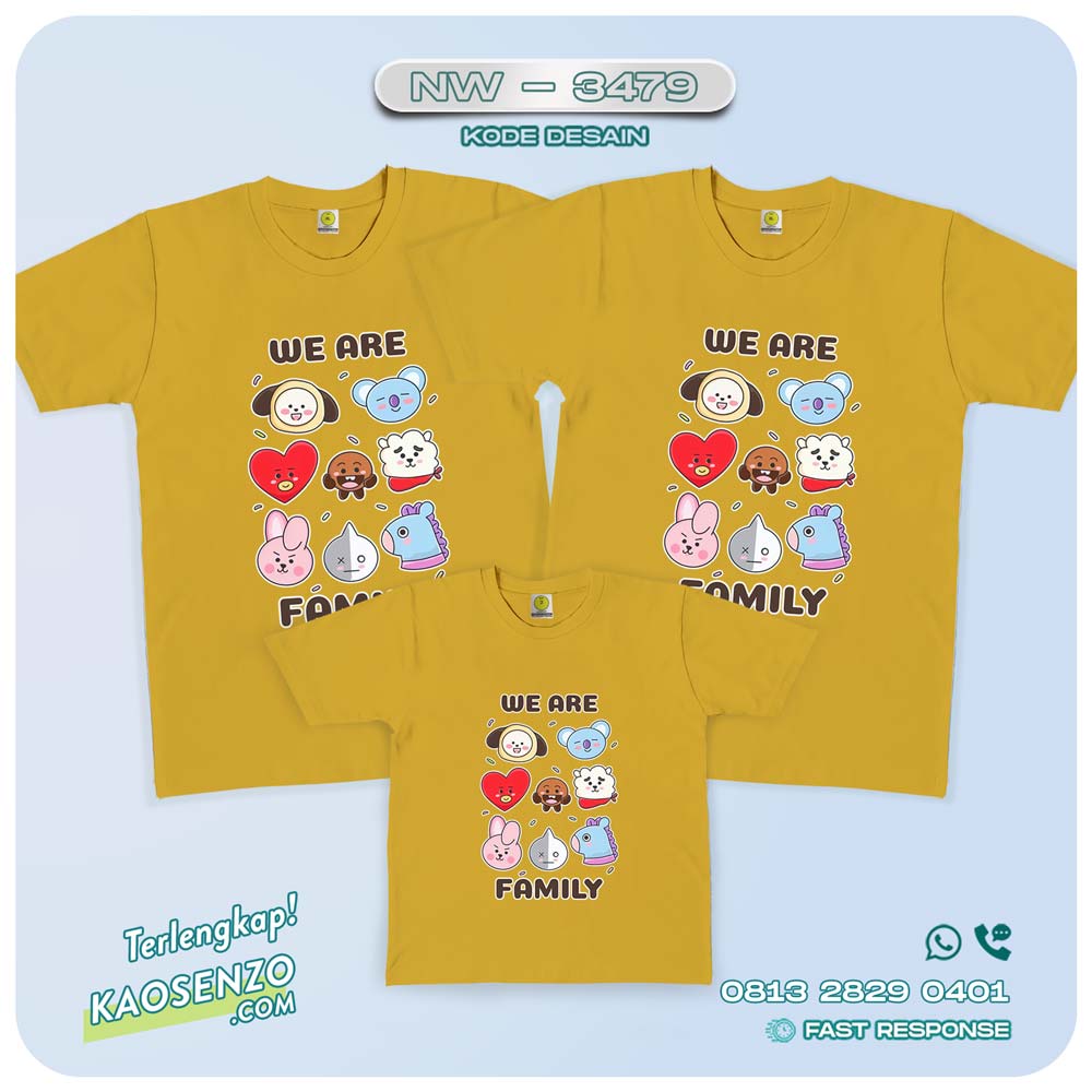 Kaos Couple Keluarga BT21 | Kaos Ulang Tahun Anak | Kaos BT21 - NW 3479