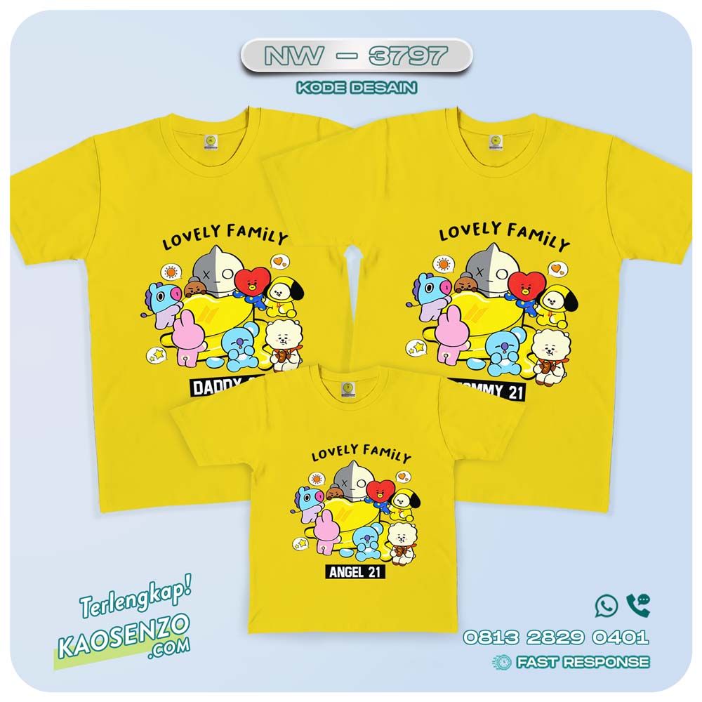 Kaos Couple Keluarga BT21 | Kaos Ulang Tahun Anak | Kaos BT21 - NW 3797