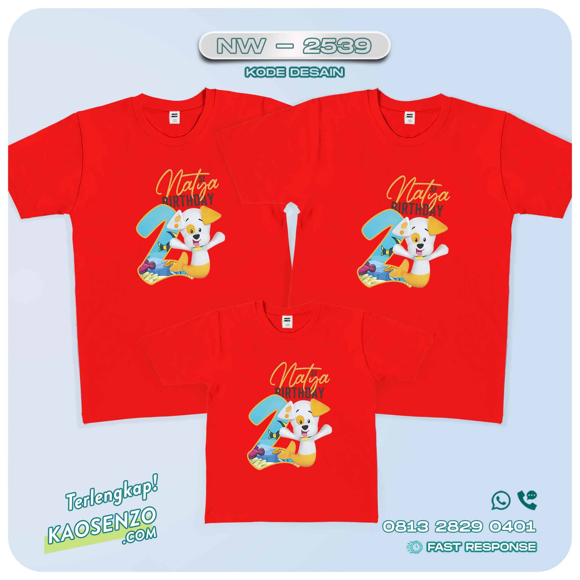 Baju Kaos Couple Keluarga | Kaos Family Custom Bubble Guppies - NW 2539 