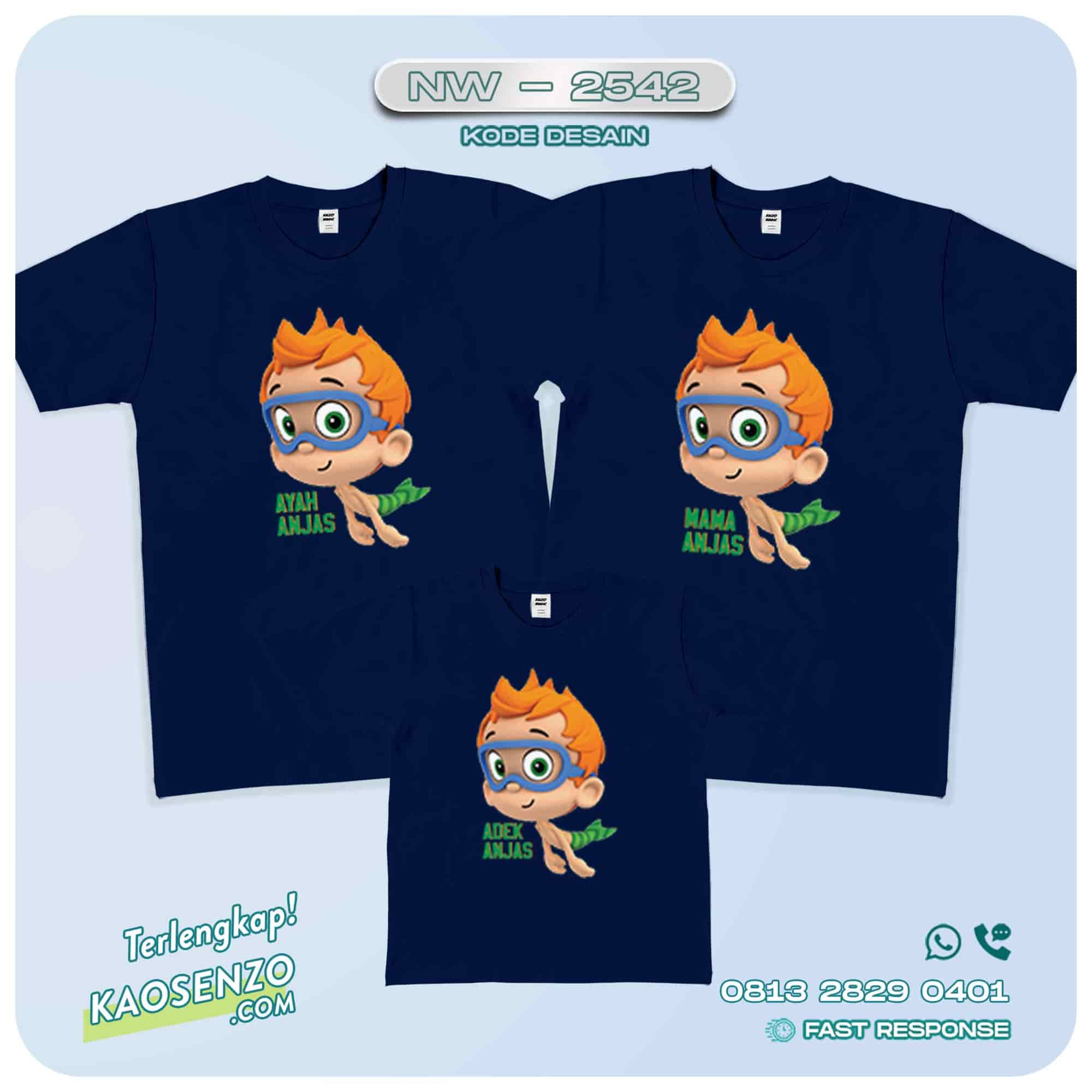 Baju Kaos Couple Keluarga | Kaos Family Custom Bubble Guppies - NW 2542