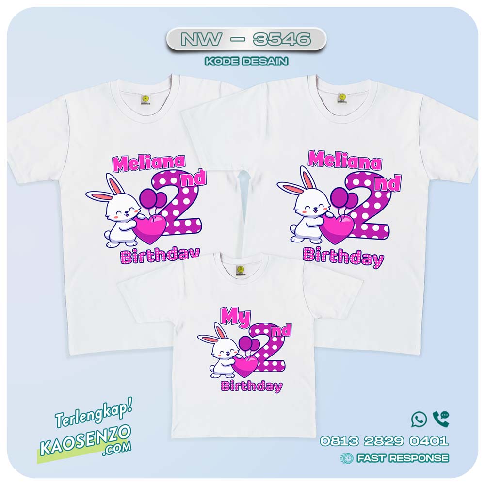 Baju Kaos Couple Keluarga Bunny| Kaos Family Custom | Kaos Bunny - NW 3546