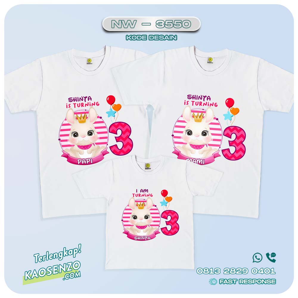 Baju Kaos Couple Keluarga Bunny| Kaos Family Custom | Kaos Bunny - NW 3550