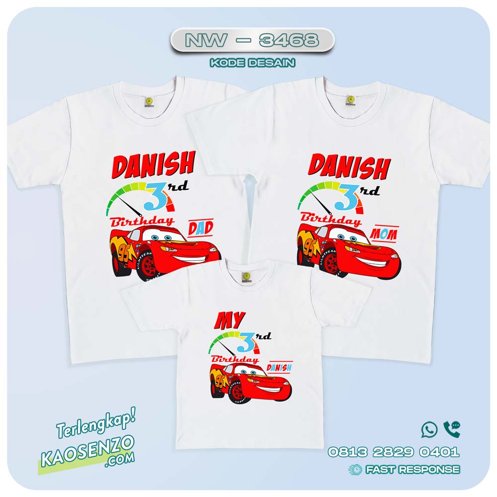 Baju Kaos Couple Keluarga Cars | Kaos Family Custom | Kaos Cars - NW 3468