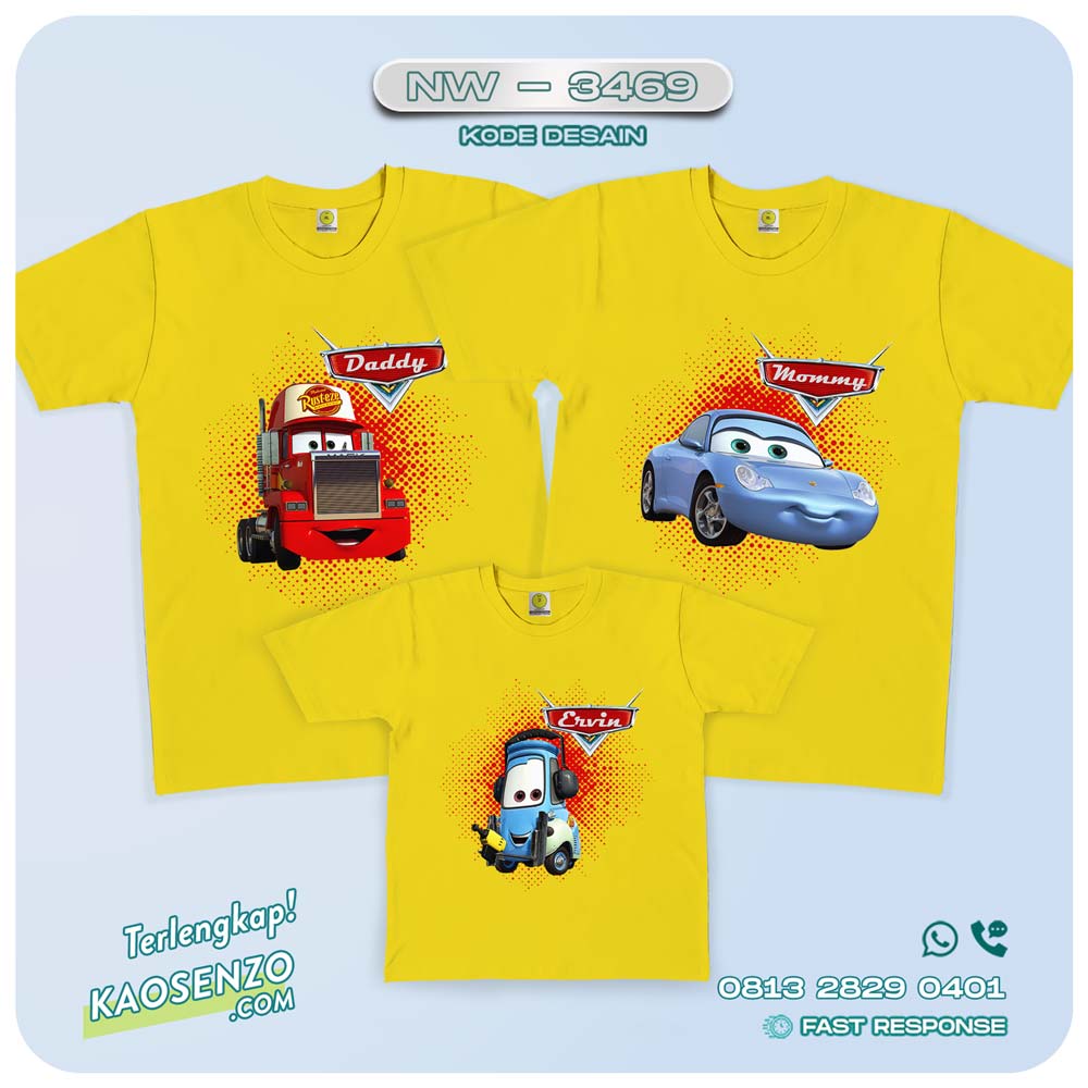 Baju Kaos Couple Keluarga Cars | Kaos Family Custom | Kaos Cars - NW 3469