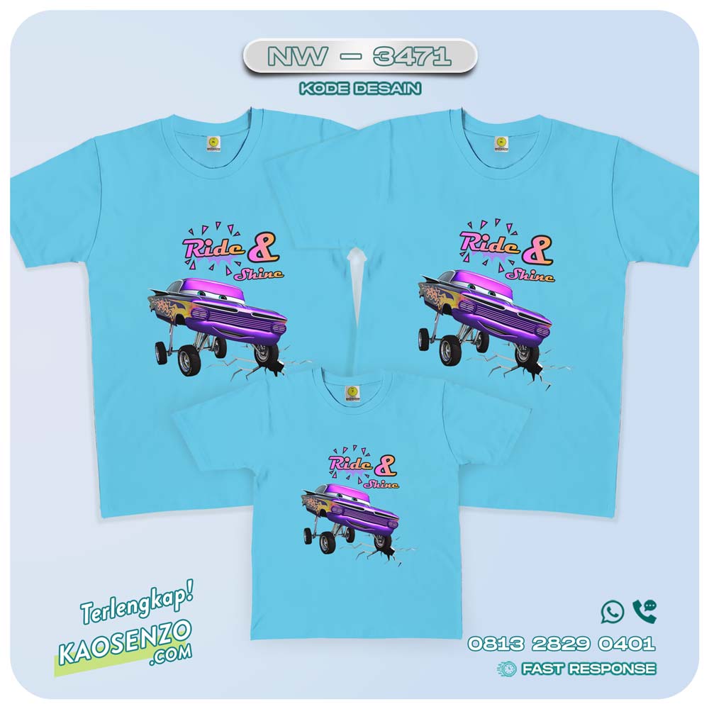 Baju Kaos Couple Keluarga Cars | Kaos Family Custom | Kaos Cars - NW 3471