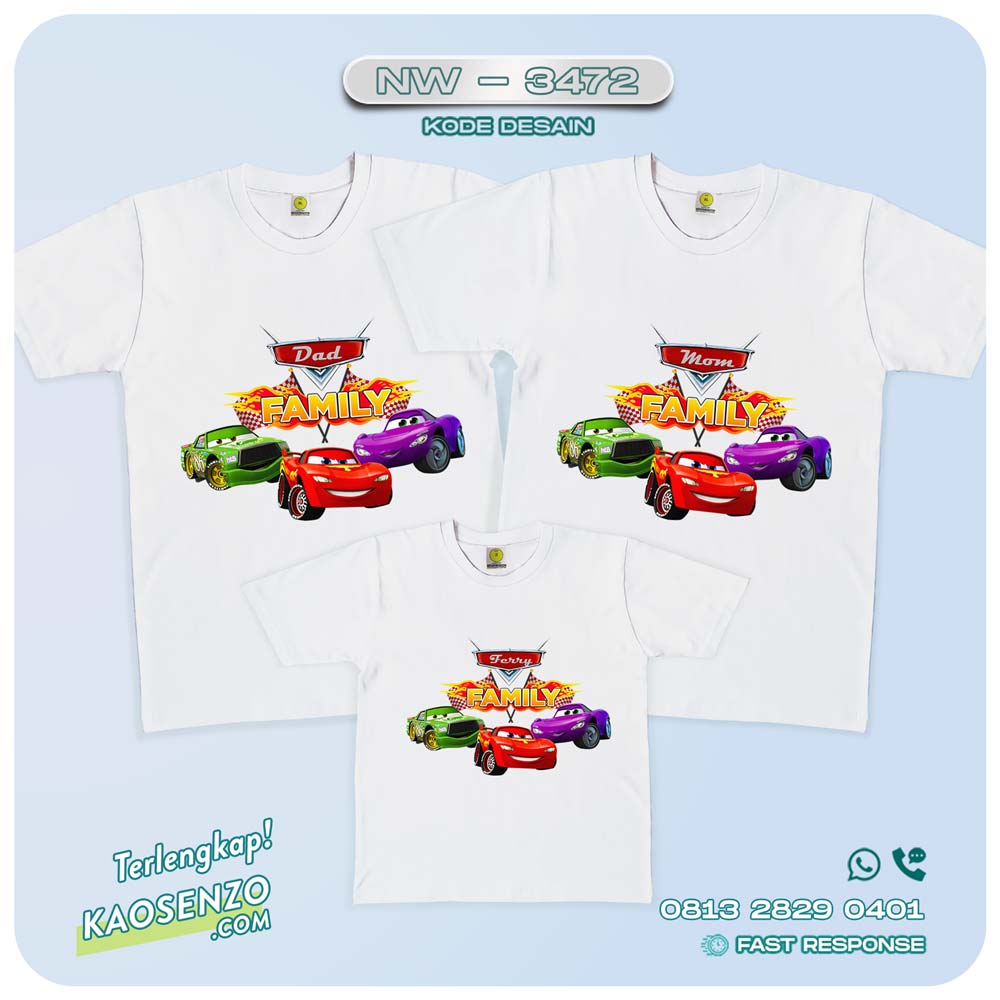 Baju Kaos Couple Keluarga Cars | Kaos Family Custom | Kaos Cars - NW 3472