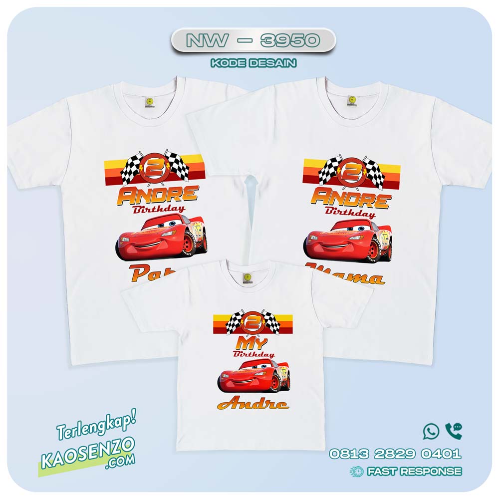 Baju Kaos Couple Keluarga Cars | Kaos Family Custom | Kaos Cars - NW 3950