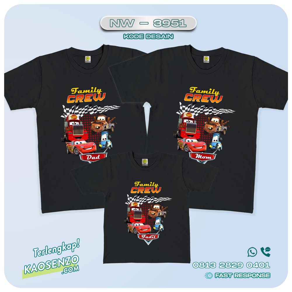 Baju Kaos Couple Keluarga Cars | Kaos Family Custom | Kaos Cars - NW 3951