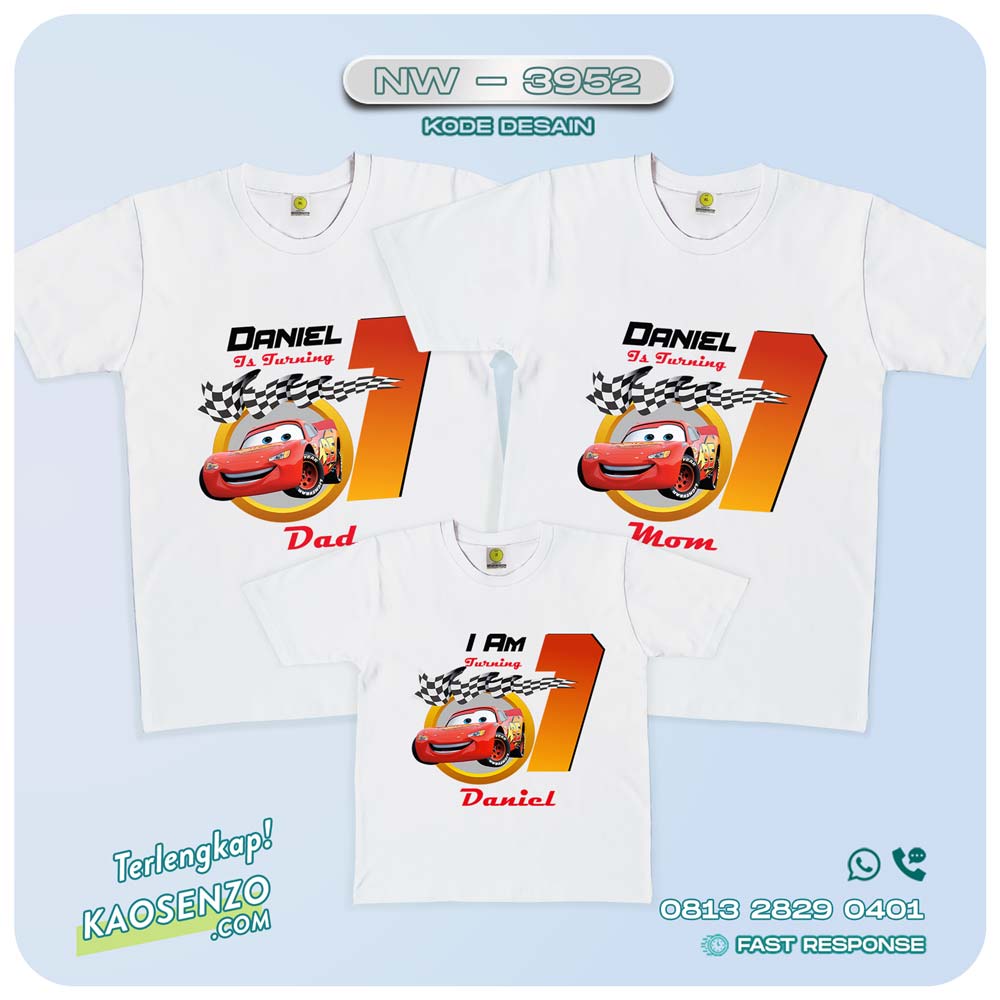 Baju Kaos Couple Keluarga Cars | Kaos Family Custom | Kaos Cars - NW 3952