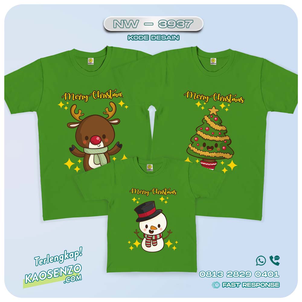 Baju Kaos Couple Keluarga Natal | Kaos Family Custom | Kaos Natal NW 3937